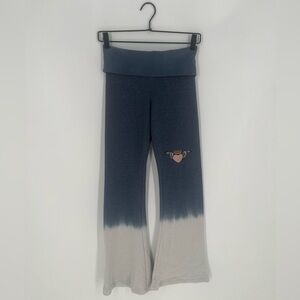 Boys Lie Love Heart Heaven Ombré Dyed Thermal Fold Over Pants In Navy Dip Dye
